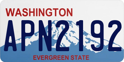 WA license plate APN2192