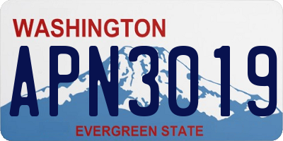 WA license plate APN3019