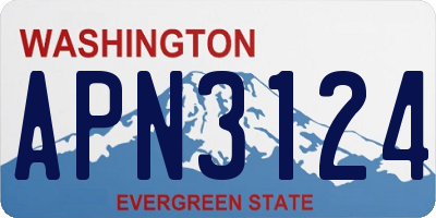 WA license plate APN3124