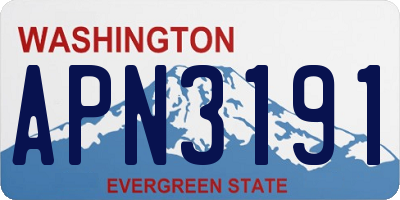 WA license plate APN3191