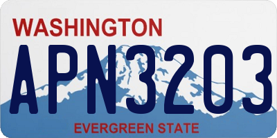 WA license plate APN3203