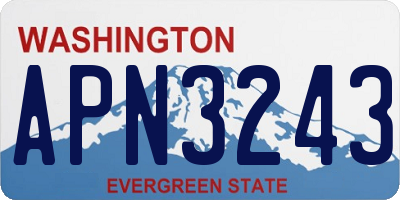 WA license plate APN3243