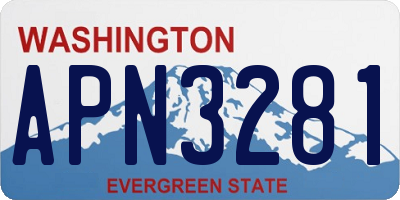 WA license plate APN3281