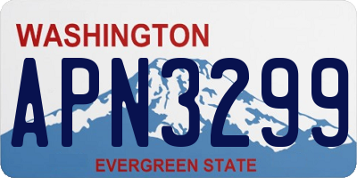 WA license plate APN3299