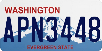 WA license plate APN3448