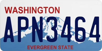 WA license plate APN3464