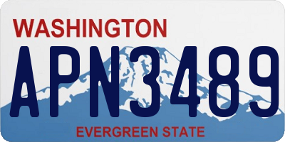 WA license plate APN3489