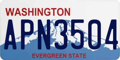 WA license plate APN3504