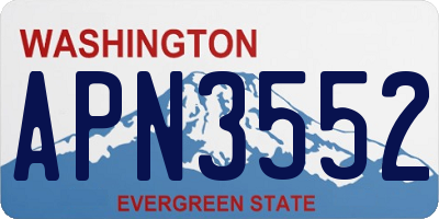 WA license plate APN3552