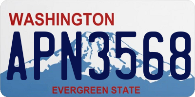 WA license plate APN3568