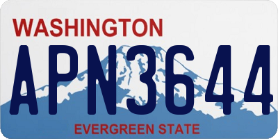 WA license plate APN3644
