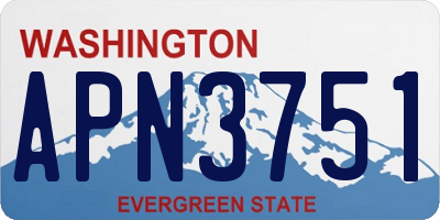 WA license plate APN3751