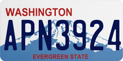WA license plate APN3924