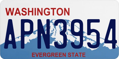 WA license plate APN3954