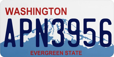 WA license plate APN3956