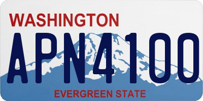 WA license plate APN4100
