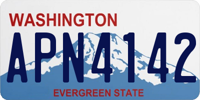 WA license plate APN4142