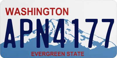 WA license plate APN4177