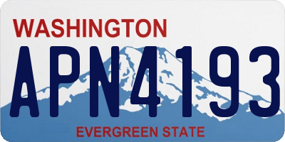 WA license plate APN4193
