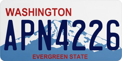 WA license plate APN4226