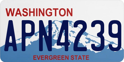WA license plate APN4239