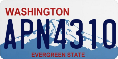 WA license plate APN4310
