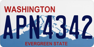 WA license plate APN4342