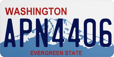 WA license plate APN4406