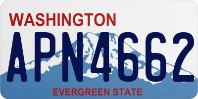 WA license plate APN4662