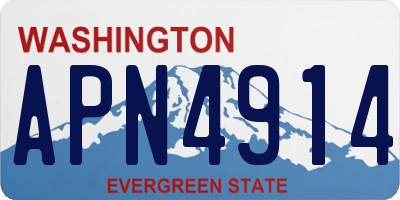 WA license plate APN4914