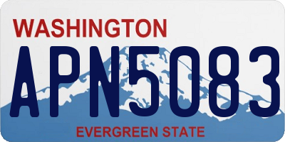 WA license plate APN5083