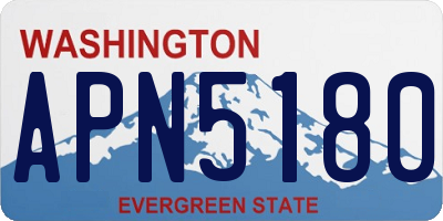 WA license plate APN5180