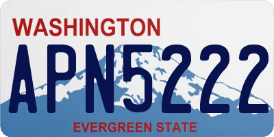 WA license plate APN5222