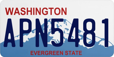 WA license plate APN5481