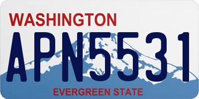 WA license plate APN5531