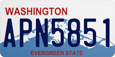 WA license plate APN5851