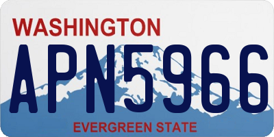 WA license plate APN5966