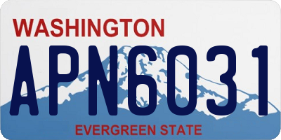 WA license plate APN6031