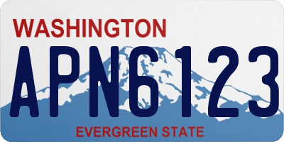 WA license plate APN6123