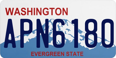 WA license plate APN6180