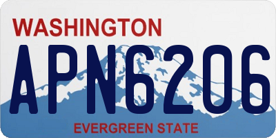 WA license plate APN6206