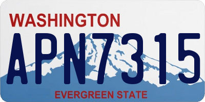 WA license plate APN7315