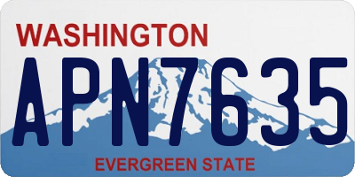 WA license plate APN7635
