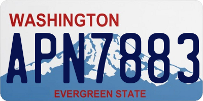 WA license plate APN7883