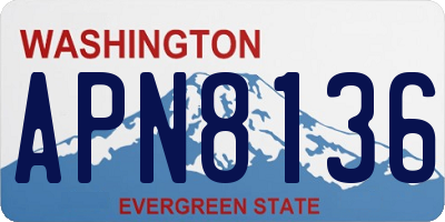 WA license plate APN8136