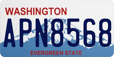 WA license plate APN8568