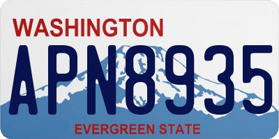 WA license plate APN8935