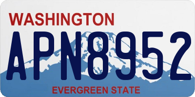 WA license plate APN8952