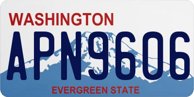 WA license plate APN9606