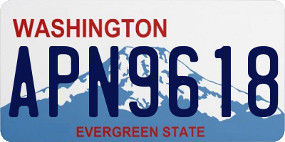 WA license plate APN9618